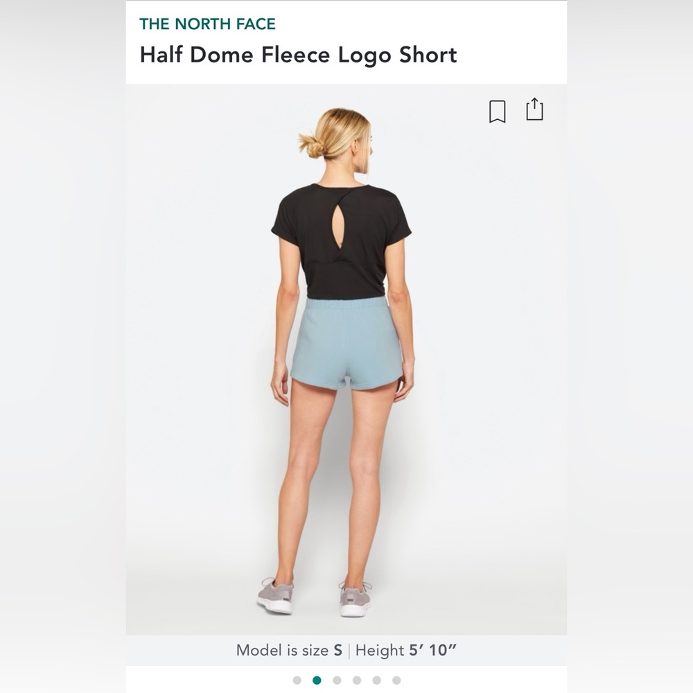The North Face Light Blue Half Dome Fleece Logo Sweat Shorts Size M